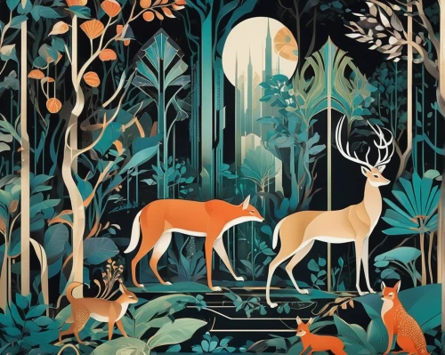 forest animals,woodland animals,deer illustration,forest animal,animals hunting,hunting scene,fawns,animal kingdom,whimsical animals,fauna,forest background,animal lane,the forest,enchanted forest,forest,cartoon forest,forest landscape,animalia,jungle,tropical animals,Illustration,Vector,Vector 18