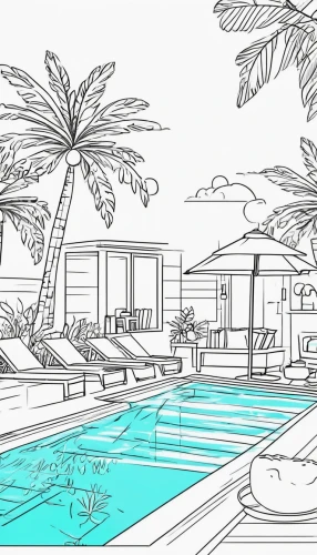 swimming pool,outdoor pool,pool house,roof top pool,landscape design sydney,aqua studio,tropical house,summer line art,landscape designers sydney,resort,leisure facility,pool water surface,beach house,3d rendering,pool bar,infinity swimming pool,garden design sydney,rosewood,swim ring,pool water,Illustration,Black and White,Black and White 04