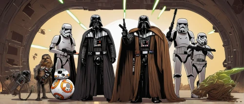 storm troops,droids,starwars,star wars,rots,cg artwork,imperial coat,imperial,wise men,family portrait,overtone empire,clones,fathers and sons,clone jesionolistny,vader,three wise men,darth vader,the three wise men,empire,family reunion,Illustration,Realistic Fantasy,Realistic Fantasy 12