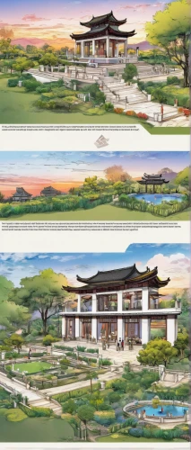 feng shui golf course,golf course background,asian architecture,golf resort,chinese architecture,landscape plan,indian canyons golf resort,indian canyon golf resort,feng-shui-golf,golf hotel,landscape background,oriental painting,asian vision,concept art,japanese garden,brochure,3d rendering,sake gardens,villas,ginkaku-ji,Unique,Design,Infographics