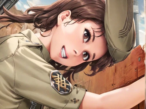 cg artwork,euphonium,the face of god,princess leia,she,scout,vanessa (butterfly),honmei choco,miku maekawa,gi,khaki,closeup,candela,ayu,kayano,mikuru asahina,general,shimada,tying hair,lying down