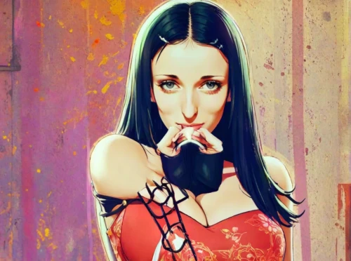 red background,girl-in-pop-art,colored pencil background,on a red background,pop art style,jigsaw,portrait background,world digital painting,pop art background,photo painting,dita,fantasy art,art painting,vampire woman,lotus art drawing,fantasy portrait,digital art,jigsaw puzzle,lady in red,pop art effect