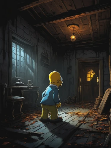 teddy bear waiting,adventure game,the little girl's room,abandoned room,pinocchio,teddy bear crying,geppetto,penumbra,game illustration,johnny jump up,homer simpsons,wooser,dandelion hall,fallout4,abandoned,lonely child,children's background,toy's story,cartoon video game background,lost place,Conceptual Art,Fantasy,Fantasy 12