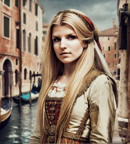 hallia venezia,venetia,girl in a historic way,the carnival of venice,venetian,young woman,young girl,girl on the river,carnaroli,lycia,girl on the boat,roma,photoshop manipulation,blonde woman,celtic queen,florentine,beautiful young woman,the blonde in the river,italian painter,blond girl