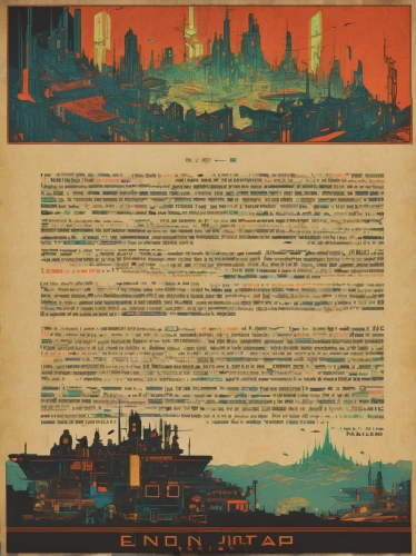 city cities,twenties of the twentieth century,atomic age,travel poster,cities,media concept poster,retro 1980s paper,capital cities,kowloon city,dystopian,poster,new york times journal,city in flames,manhattan skyline,the pandemic,newsprint,post-apocalyptic landscape,black city,the print edition,metropolises,Illustration,Retro,Retro 17