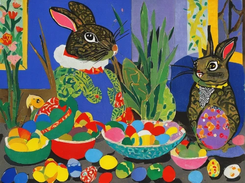 easter rabbits,rabbits and hares,rabbits,hare window,hare trail,hare field,easter card,hares,painting eggs,leveret,painted eggs,still life of spring,easter bunny,painting easter egg,steppe hare,easter festival,rabbit family,bunnies,colorful sorbian easter eggs,retro easter card,Art,Artistic Painting,Artistic Painting 38