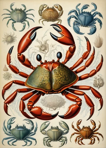 crab soup,square crab,crab 1,crab 2,dungeness crab,ten-footed crab,crab,north sea crabs,crustaceans,crabs,crab cutter,crustacean,crab boil,american lobster,rock crab,crab violinist,shellfish,seafood,hairy crabs,carcinus maenas,Illustration,Retro,Retro 24