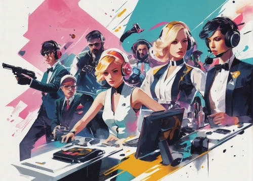 spy visual,clue and white,mafia,game illustration,spy,bond,spy-glass,agent 13,vesper,game art,vector people,secret agent,james bond,big band,executive,orchestra,agent,allied,business people,overtone empire,Art,Artistic Painting,Artistic Painting 24