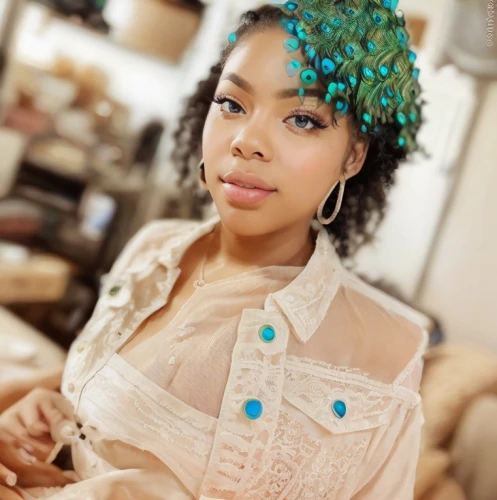 artificial hair integrations,vintage floral,tiana,crochet pattern,turquoise wool,jasmine bush,african american woman,maria bayo,color turquoise,hydrangea background,boho background,crochet,linden blossom,colorful floral,flower hat,vintage girl,beautiful young woman,beautiful bonnet,jasmine crape,bjork,Game&Anime,Manga Characters,Peacock