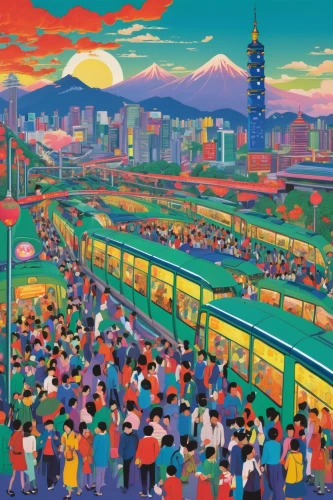 skytrain,taipei city,taipei,colorful city,sky train,kaohsiung,south korea subway,kowloon,kaohsiung city,high-speed rail,taiwan,maglev,yuanyang,hong kong,long-distance train,transportation system,queensland rail,the transportation system,electric train,taiwanese opera,Art,Classical Oil Painting,Classical Oil Painting 27