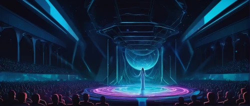 coliseum,arena,sensation,water-the sword lily,stage design,floating stage,the throne,orchestral,circus stage,throne,diamond lagoon,symphony,electric arc,cistern,cauldron,chamber,the stage,the fan's background,water fountain,neon light drinks,Illustration,Abstract Fantasy,Abstract Fantasy 17