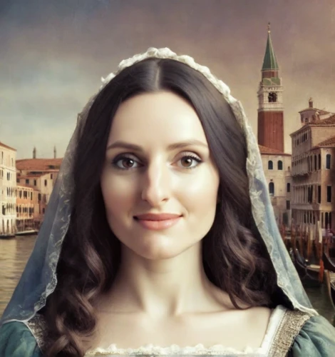 hallia venezia,the carnival of venice,girl in a historic way,venetia,romantic portrait,italian painter,celtic woman,mary 1,digital compositing,the angel with the veronica veil,lacerta,a charming woman,rome 2,mary,the girl's face,cepora judith,milkmaid,d'este,portrait of a woman,the sea maid