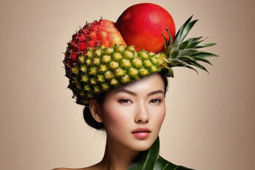 asian conical hat,integrated fruit,ananas,pineapple head,exotic fruits,organic fruits,pineapple basket,conceptual photography,pinapple,photoshop manipulation,fruits and vegetables,edible fruit,fruit vegetables,fruitful,pear cognition,pineapple,image manipulation,pineapple top,fruit-of-the-passion,woman eating apple,Photography,Black and white photography,Black and White Photography 07