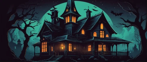 witch's house,witch house,the haunted house,haunted house,halloween illustration,halloween poster,haunted cathedral,halloween background,halloween and horror,halloween wallpaper,halloween scene,haunted castle,house silhouette,haunted,haunt,halloween vector character,creepy house,house in the forest,halloween icons,halloween night,Illustration,Retro,Retro 09
