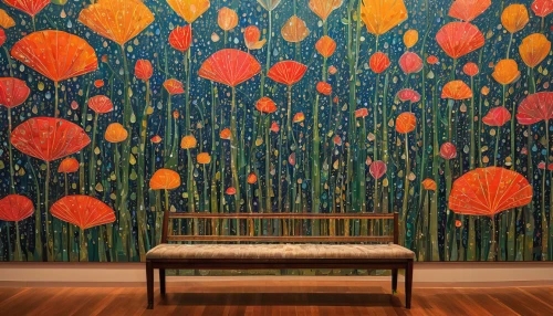 artocarpus,orange tree,bench,chrysanthemum exhibition,tangerine tree,waiting room,dandelion hall,red bench,benches,wooden bench,children's room,patterned wood decoration,cartoon forest,coral-spot,tree grove,wood bench,fruit pattern,floral chair,meeting room,fruit tree,Illustration,Japanese style,Japanese Style 16