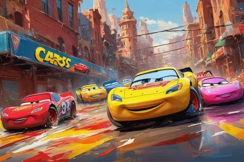 cartoon car,radiator springs racers,car race,car hop,car racing,fast cars,cars,car races,sports car racing,racing road,super cars,muscle car cartoon,street racing,fast car,race cars,1000miglia,auto race,toy cars,ghost car rally,bumper cars,Conceptual Art,Oil color,Oil Color 18