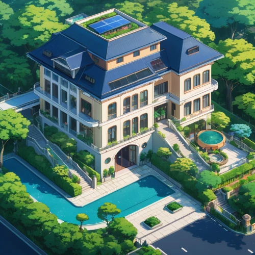 luxury property,luxury home,mansion,aqua studio,residential,private house,pool house,modern house,luxury real estate,apartment complex,country estate,bendemeer estates,studio ghibli,large home,private estate,beautiful home,holiday villa,residential house,apartment house,tsumugi kotobuki k-on,Illustration,Japanese style,Japanese Style 03