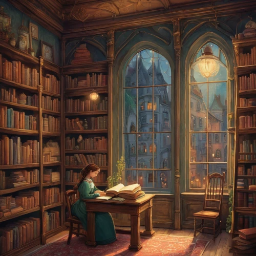 bookshelves,reading room,study room,librarian,old library,bookshop,celsus library,bookcase,bookworm,hogwarts,sci fiction illustration,scholar,library,bookstore,book wall,apothecary,magic book,books,the books,book store,Illustration,Realistic Fantasy,Realistic Fantasy 05