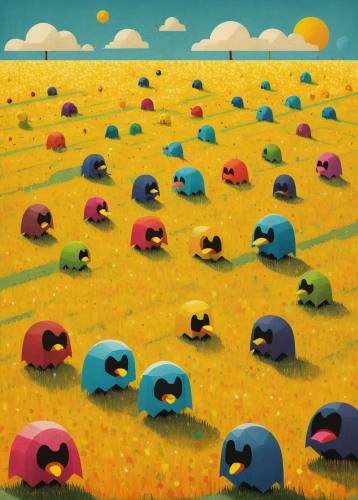mushroom landscape,field of cereals,poppy field,anthill,ant hill,round bales,field of flowers,mushroom island,poppy fields,burrowing,buffalo herd,proliferation,rain field,toadstools,blanket of flowers,salt meadow landscape,bales of hay,blooming field,plains,counting sheep,Conceptual Art,Daily,Daily 20
