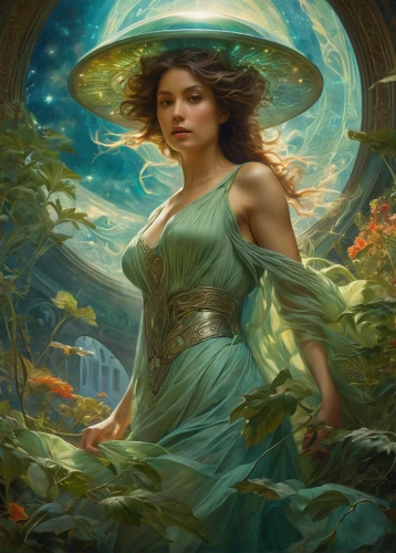 fantasy portrait,faerie,faery,mystical portrait of a girl,fantasy picture,fantasy art,the enchantress,dryad,fae,rosa 'the fairy,mother earth,rusalka,celtic woman,sorceress,zodiac sign libra,fantasy woman,rosa ' amber cover,artemisia,flora,virgo,Conceptual Art,Fantasy,Fantasy 05