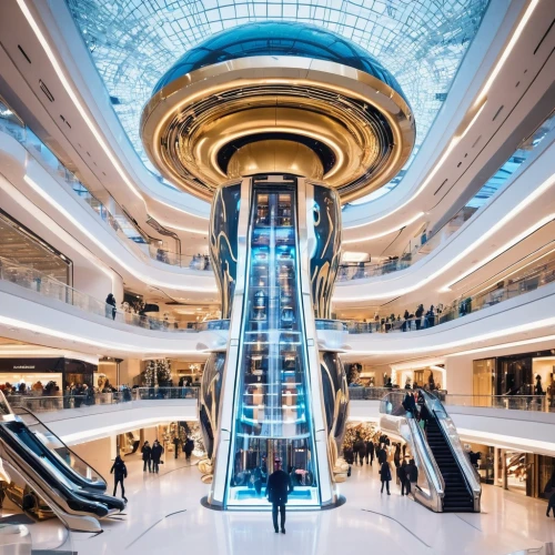 the dubai mall entrance,largest hotel in dubai,shopping mall,danube centre,escalator,mall of indonesia,futuristic architecture,hongdan center,shopping icon,costanera center,harbour city,multistoreyed,dubai,jewelry（architecture）,oasis of seas,paris shops,tallest hotel dubai,bullring,consumerism,central park mall,Conceptual Art,Sci-Fi,Sci-Fi 04