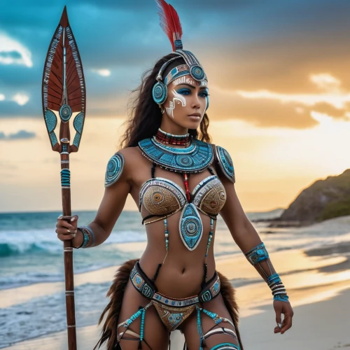 warrior woman,tribal chief,female warrior,polynesian girl,pocahontas,american indian,native american,aborigine,indigenous culture,maori,aboriginal culture,tribal,tribal arrows,aboriginal,indigenous,aboriginal australian,moana,amerindien,native,indian headdress,Photography,General,Realistic