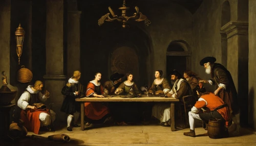 holy supper,chess game,round table,candlemas,christ feast,last supper,eucharist,school of athens,dinner party,pentecost,contemporary witnesses,dining table,the dining board,card table,long table,nativity of christ,seven citizens of the country,the order of cistercians,poker table,church painting,Art,Classical Oil Painting,Classical Oil Painting 26