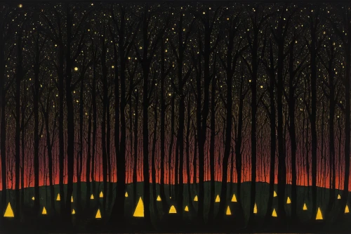 fireflies,forest fire,tree grove,forest of dreams,embers,forest fires,cartoon forest,row of trees,firefly,birch forest,grove of trees,wildfires,deciduous forest,wildfire,fireworks art,tree lights,copse,the forest,tree torch,forest landscape,Art,Artistic Painting,Artistic Painting 26