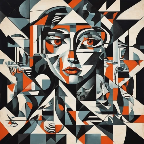 david bates,cubism,picasso,roy lichtenstein,woman's face,psychedelic art,art deco woman,woman face,abstract artwork,woman drinking coffee,popart,dali,cool pop art,woman thinking,decorative figure,abstract cartoon art,monoline art,woman holding pie,girl with a wheel,meticulous painting,Art,Artistic Painting,Artistic Painting 45