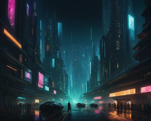 cyberpunk,futuristic landscape,cityscape,shinjuku,fantasy city,scifi,tokyo city,city lights,futuristic,transistor,metropolis,alleyway,dystopian,city at night,evening city,alley,shanghai,tokyo,sci - fi,sci-fi,Art,Classical Oil Painting,Classical Oil Painting 44