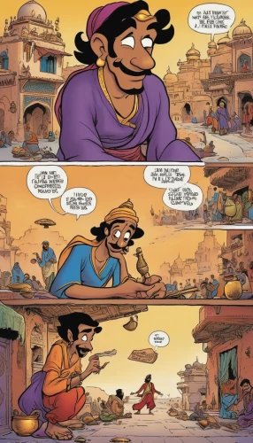 aladdin,calm usopp,sikh,ramadan,aladha,rajasthan,ramayana,jaipur,punjabi cuisine,aladin,genesis land in jerusalem,ganga,ramayan,comics,jaisalmer,orientalism,indian culture,comic speech bubbles,onomatopoeia,biryani,Illustration,Children,Children 02