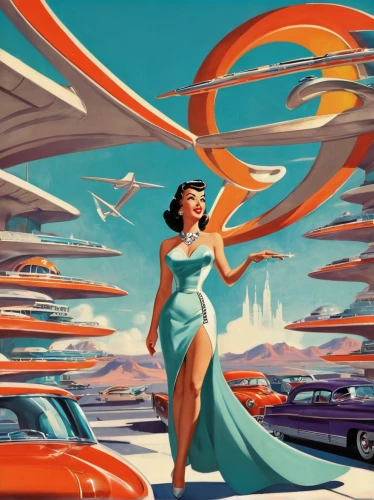 edsel,tail fins,edsel citation,chrysler airflow,edsel bermuda,atomic age,retro women,art deco woman,retro woman,vintage illustration,buick super,muscle car cartoon,supersonic transport,1959 buick,hudson hornet,packard patrician,art deco background,edsel ranger,50s,edsel pacer,Illustration,Retro,Retro 12