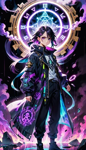clockmaker,yukio,cg artwork,wiz,sigma,zodiac sign libra,key-hole captain,outer,ultraviolet,life stage icon,magician,cyber,magus,persona,flayer music,conductor,purple background,wing ozone rush 5,music background,background images,Anime,Anime,General