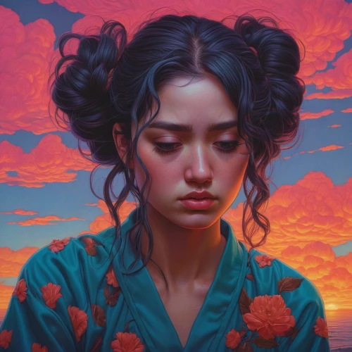 geisha,rosa ' amber cover,fantasy portrait,mystical portrait of a girl,han thom,geisha girl,mulan,kahila garland-lily,jasmine blossom,ipê-rosa,culture rose,sky rose,way of the roses,girl in flowers,passion bloom,the sleeping rose,romantic portrait,dry bloom,芦ﾉ湖,chinese art,Conceptual Art,Daily,Daily 25