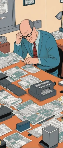 pile of newspapers,paperwork,accountant,expenses management,annual financial statements,bookkeeper,financial crisis,bookkeeping,calculating paper,man with a computer,business planning,finances,financial advisor,spreadsheets,jigsaw puzzle,sales man,typesetting,paper consumption,office worker,tax evasion,Illustration,Vector,Vector 12