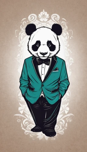chinese panda,panda bear,panda,tuxedo just,tuxedo,suit,gentlemanly,formal wear,kawaii panda,groom,wedding suit,formal attire,panda face,formal guy,men's suit,pandabear,little panda,giant panda,hanging panda,suit of spades,Illustration,Abstract Fantasy,Abstract Fantasy 07