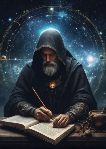 copernican world system,scholar,learn to write,the local administration of mastery,the abbot of olib,sci fiction illustration,divination,astral traveler,archimandrite,writing-book,magus,astronomer,persian poet,geocentric,fortune teller,zodiac sign libra,mysticism,magic book,middle eastern monk,fantasy art,Conceptual Art,Fantasy,Fantasy 12