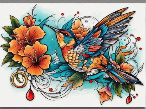 flower and bird illustration,floral and bird frame,ornamental bird,phoenix rooster,an ornamental bird,coloring outline,foliage coloring,orange floral paper,decoration bird,bird painting,bird flower,hummingbirds,sunflower coloring,adobe illustrator,coloring picture,coloring for adults,humming bird pair,floral greeting card,bird illustration,humming bird,Conceptual Art,Daily,Daily 24