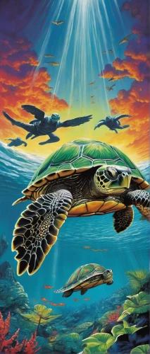 terrapin,loggerhead turtle,sea turtle,loggerhead sea turtle,green sea turtle,kemp's ridley sea turtle,land turtle,water turtle,trachemys,green turtle,turtle,olive ridley sea turtle,macrochelys,turtle pattern,turtles,hawksbill sea turtle,leatherback turtle,marine reptile,leatherback sea turtle,painted turtle,Conceptual Art,Sci-Fi,Sci-Fi 18