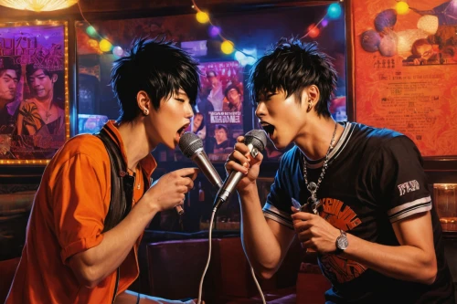 cola bottles,malum,sails a ship,mirroring,duet,earphone,rock band,two-way radio,cassiopeia a,anime japanese clothing,earphones,payphone,gay couple,pay phone,headphone,earpieces,tan chen chen,anime 3d,gay love,vamps,Illustration,Realistic Fantasy,Realistic Fantasy 10