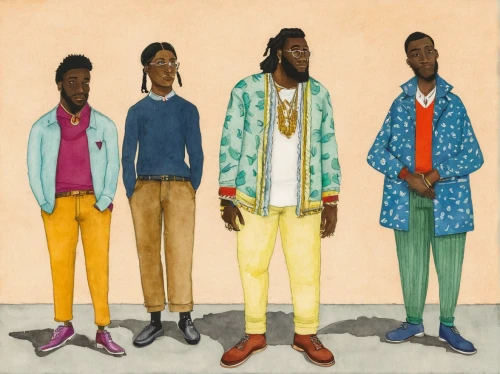 figure group,seven citizens of the country,garments,men clothes,four seasons,color blocks,three primary colors,beatenberg,descending order,angolans,the style of the 80-ies,group of people,menswear,male poses for drawing,male youth,mannequin silhouettes,afroamerican,school of athens,gentleman icons,men's wear,Illustration,Paper based,Paper Based 22