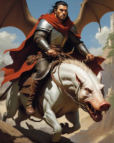 heroic fantasy,bronze horseman,conquistador,dragon li,massively multiplayer online role-playing game,dragon slayer,st george,alpha horse,bactrian,tyrion lannister,horseman,man and horses,fantasy portrait,cullen skink,crusader,paladin,a mounting member,griffin,horseback,matador,Conceptual Art,Daily,Daily 14