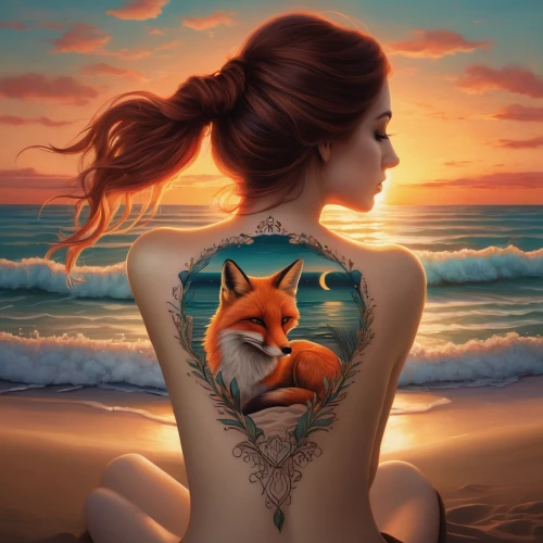 fox,sand fox,firefox,foxes,a fox,cute fox,adorable fox,fox stacked animals,garden-fox tail,little fox,bodypainting,child fox,body painting,red fox,redfox,mozilla,desert fox,kitsune,fantasy art,bodypaint,Illustration,Abstract Fantasy,Abstract Fantasy 02