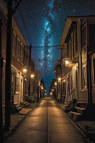 night image,night photography,night photograph,the night sky,night photo,old linden alley,alley,night sky,the milky way,virginia city,night stars,tobacco the last starry sky,nightsky,alleyway,starry sky,nightscape,night scene,milky way,street lights,astrophotography,Photography,Documentary Photography,Documentary Photography 31