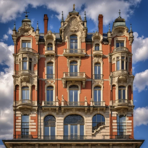 baroque building,renaissance tower,french building,art nouveau,classical architecture,grand hotel,casa fuster hotel,highclere castle,würzburg residence,europe palace,old architecture,architectural style,facades,lyon,palazzo,town house,art nouveau design,city palace,old town house,grand master's palace,Photography,General,Realistic