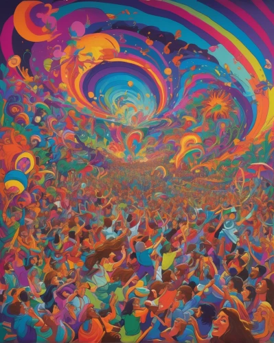 psychedelic art,the festival of colors,psychedelic,lsd,kaleidoscope,music festival,festival,colorful spiral,colorful balloons,kaleidoscopic,crowds,kaleidoscope art,rainbow world map,panoramical,hallucinogenic,acid,carnival,concert crowd,hippy market,rainbow color balloons,Illustration,Children,Children 01