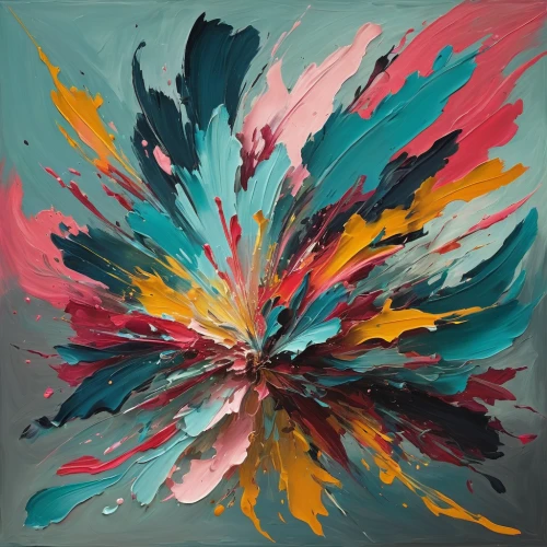 abstract painting,kahila garland-lily,flower painting,kaleidoscope,kaleidoscope art,abstract flowers,abstract artwork,paint strokes,color feathers,floral composition,aura,100x100,the petals overlap,thick paint strokes,abstract multicolor,color fan,circle paint,glass painting,parachute,colorful leaves,Art,Classical Oil Painting,Classical Oil Painting 36