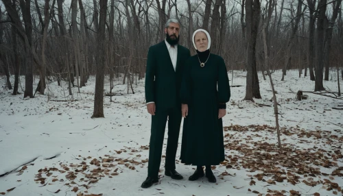 eurythmics,american gothic,gothic portrait,man and wife,man and woman,nuns,two people,tisci,hieromonk,long underwear,conceptual photography,adam and eve,vintage man and woman,archimandrite,buckthorn family,villagers,wedding couple,nomads,wood angels,monks,Photography,Documentary Photography,Documentary Photography 07
