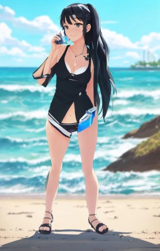 beach background,summer background,summer swimsuit,beach sports,one-piece swimsuit,beach scenery,swimsuit,azusa nakano k-on,tankini,summer clothing,mai tai,saona,ocean background,beach volleyball,swim suit,sonoda love live,beach towel,bathing suit,summer day,water sports,Common,Common,Japanese Manga