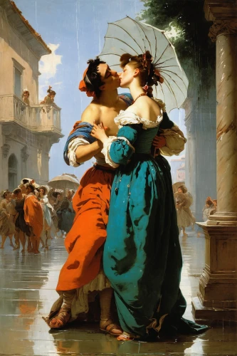 bougereau,franz winterhalter,vittoriano,italian painter,venetian,bouguereau,woman playing,dancers,woman playing violin,amorous,latin dance,orientalism,rome,acqua pazza,serenade,romantic scene,la nascita di venere,dornodo,vintage art,tiber,Art,Classical Oil Painting,Classical Oil Painting 40